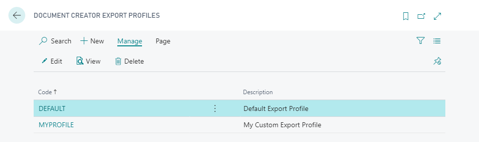 export-profile-list